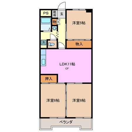 平田町駅 徒歩10分 5階の物件間取画像